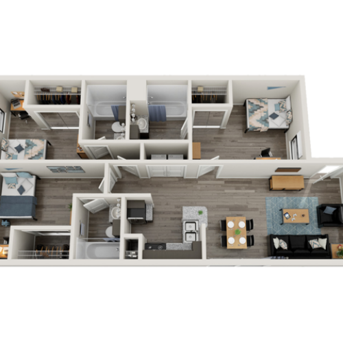 3x3 upgraded floor plan image