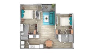 Two Bedroom Two Bath | 965 sq ft