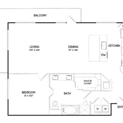 A10 1 Bedroom Floor Plan