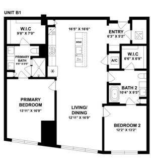 B1 | 2 Bed 2 Bath | from 1373 square feet