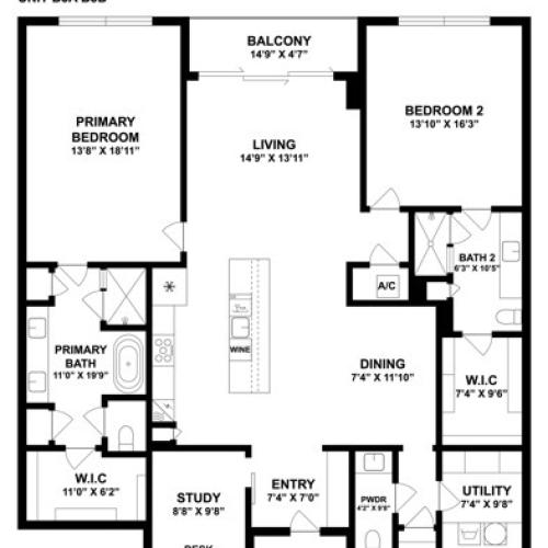 B3B | 2 Bed 2.5 Bath | from 1879 square feet