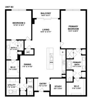 B3C | 2 Bed 2.5 Bath | from 1876 square feet