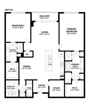 B3E | 2 Bed 2.5 Bath | from 1879 square feet