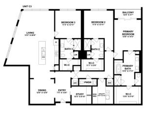 C3 | 3 Bed 3.5 Bath | from 2616 square feet