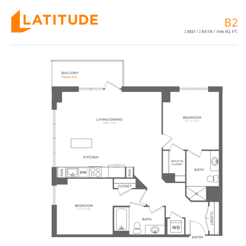 B2 | 2 bed 2 bath | from 1046 square feet
