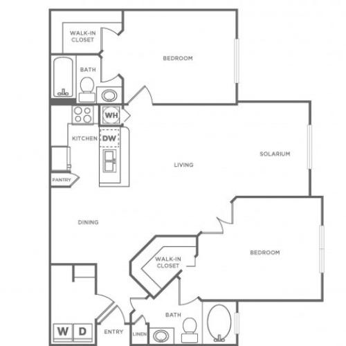 B2 Standard | 2 bed 2 bath | from 1190 square feet