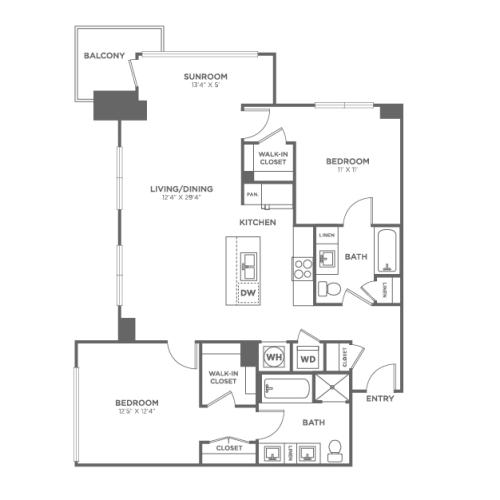 B3 | 2 bed 2 bath | from 1172 square feet