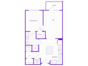 The Lewis | 1 bed  1 bath | 1040 sq ft