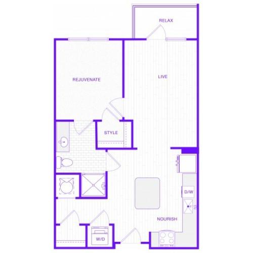 The Lewis| 1 bed  1 bath | 749 sq ft