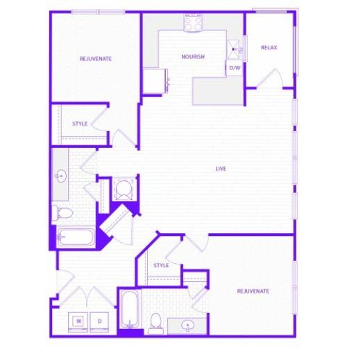The Janis | 2 bed  2 bath | 1384 sq ft