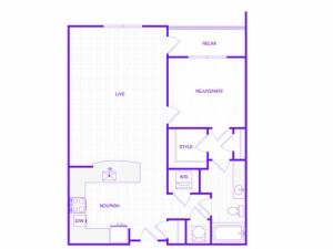 The Jennings | 1 bed  1 bath | 846 sq ft