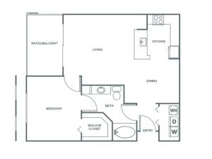 A1P | 1 bed 1 bath | from 816 square feet