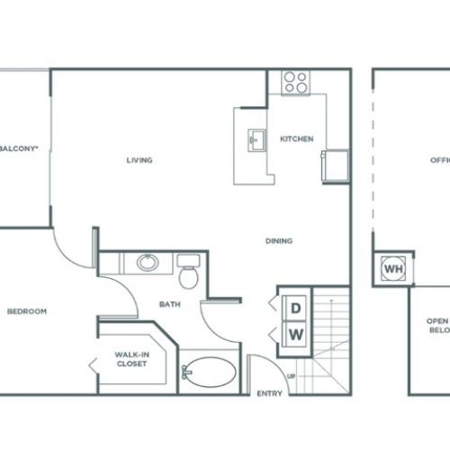 A2 | 1 bed 1 bath | from 1046 square feet