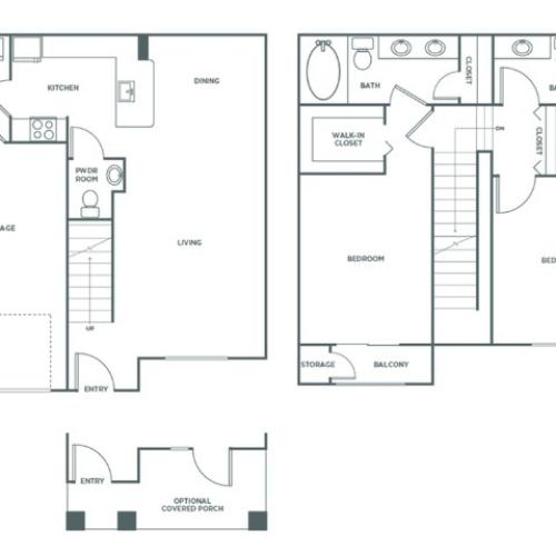 B1 | 2 bed 3 bath | from 1328 square feet