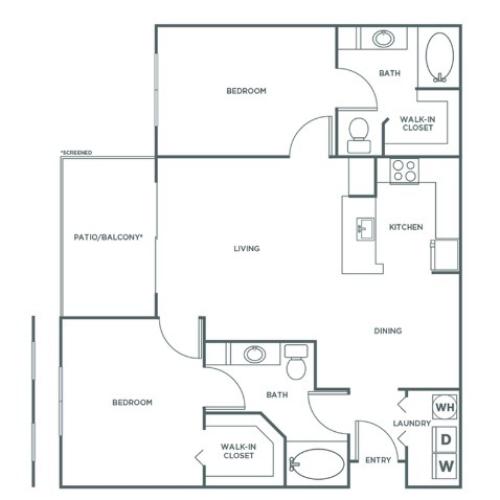 B3R | 2 bed 2 bath | from 1107 square feet