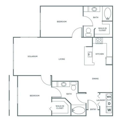 B5R | 2 bed 2 bath | from 1234 square feet