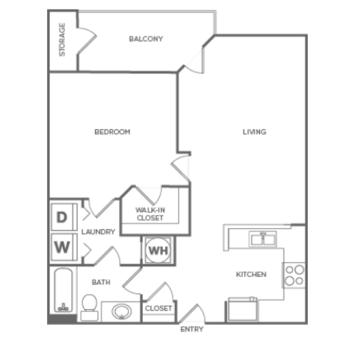 A1 | 1 bed 1 bath | from 735 square feet