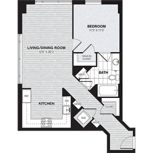 A3 | 1 bed 1 bath | from 767 square feet