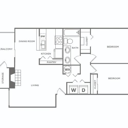 Two Bedroom / One Bath | 2 bed 1 bath | 935 sq ft