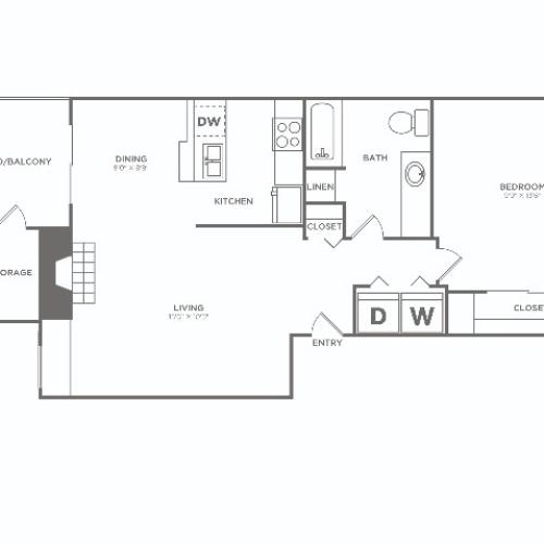 One Bedroom | 1 bed 1 bath | 698 sq ft