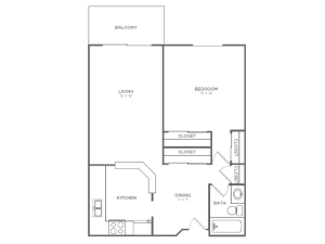 1 Bedroom 1 Bathroom A1r | from 767 sq ft