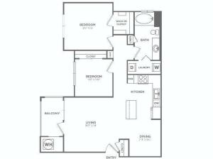 B1 Sophisticated | 2 bed 1 bath | from 954 square feet