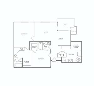Two Bedroom Two Bath (1269 SF)