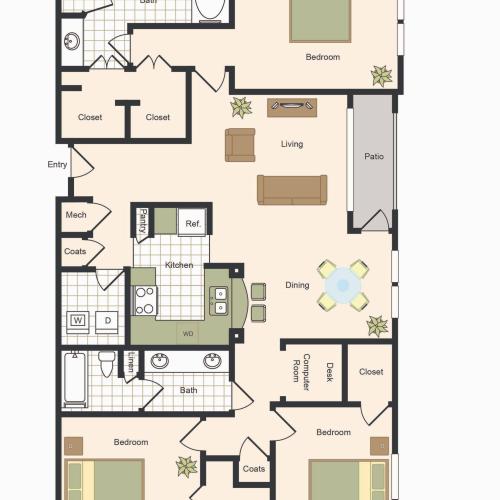 Three Bedroom Floorplan