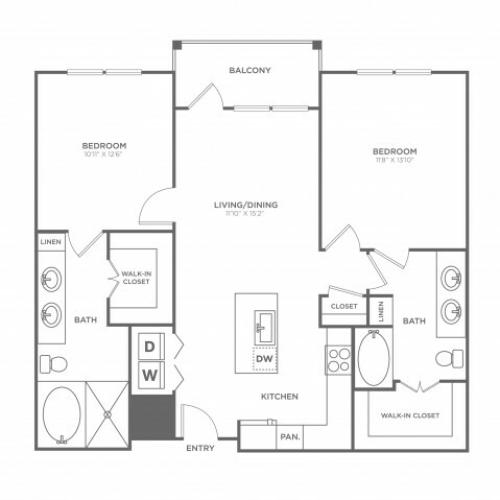 The Ferguson | 2 bed 2 bath | from 1099 square feet