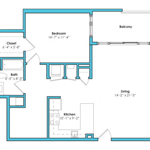O-1A* | 1 bed 1 bath | from 915 square feet