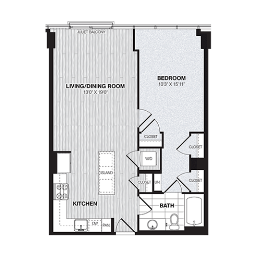A2C | 1 bed 1 bath | from 765 square feet