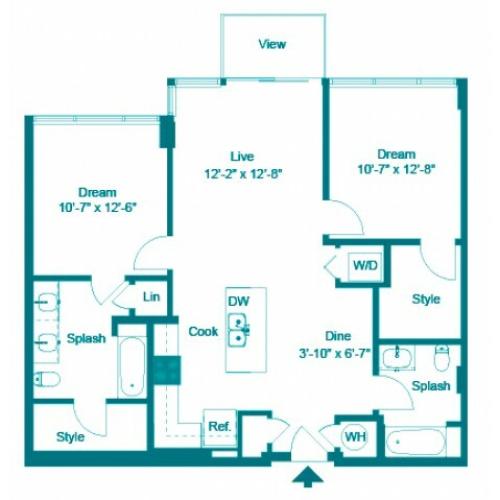 Cobalt | 2 bed 2 bath | from 1054 square feet