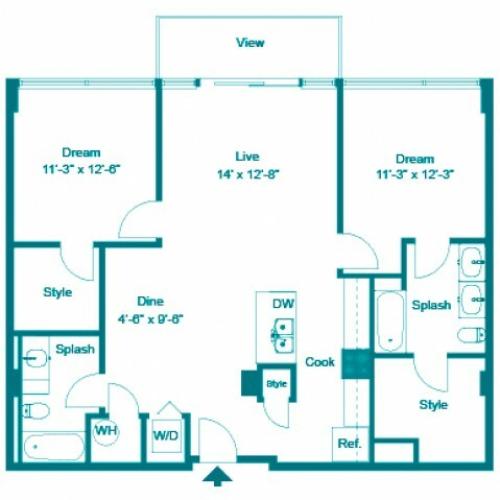 Electric PH | 2 bed 2 bath | from 1178 square feet