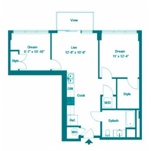 Oxford | 2 bed 1 bath | from 802 square feet