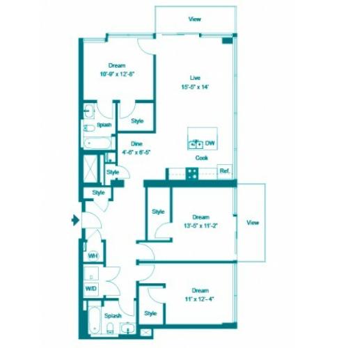 Tiffany | 3 bed 2 bath | from 1466 square feet