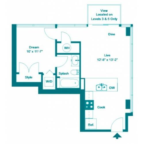 Verdigris | 1 bed 1 bath | from 609 square feet