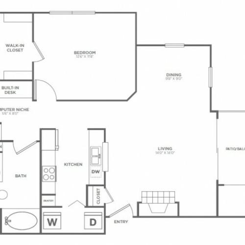 A3 | 1 bed 1 bath | from 850 square feet
