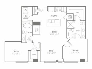 Uptown | 2 bed 2 bath | from 1149 square feet