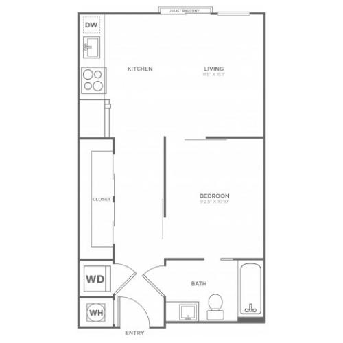 A5 | 1 bed 1 bath | from 570 square feet