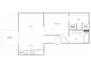 A1 | 1 bed 1 bath | from 515 square feet