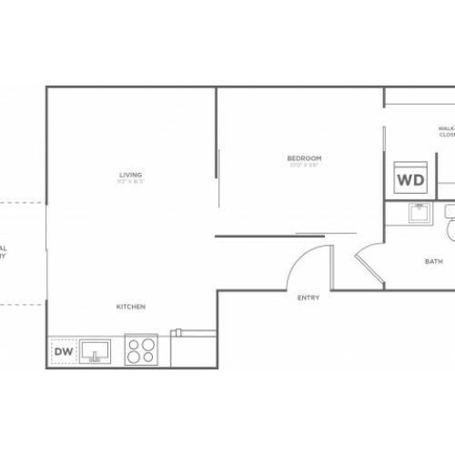 A1 | 1 bed 1 bath | from 515 square feet