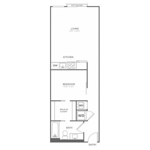 A11 | 1 bed 1 bath | from 670 square feet
