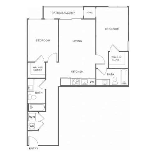 B2 | 2 bed 2 bath | from 973 square feet