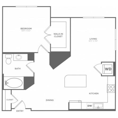 A2 | 1 bed 1 bath | from 873 square feet