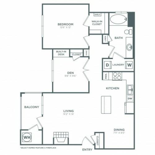 A3 Classic | 1 bed 1 bath | from 954 square feet