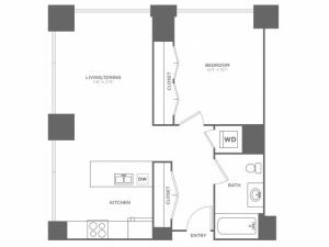 1B Curie | 1 bed 1 bath | from 785 square feet