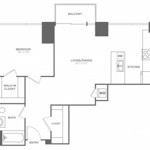 1 bed 1 bath | from 874 square feet