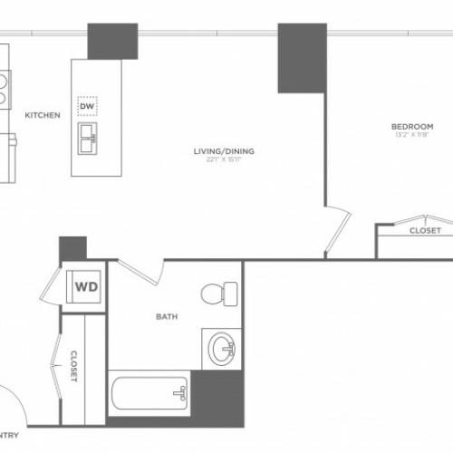 1J Edison | 1 bed 1 bath | from 715 square feet