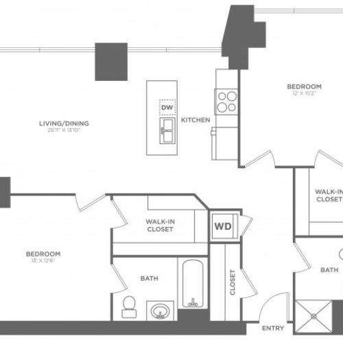 2K Bell | 2 bed 2 bath | from 1212 square feet