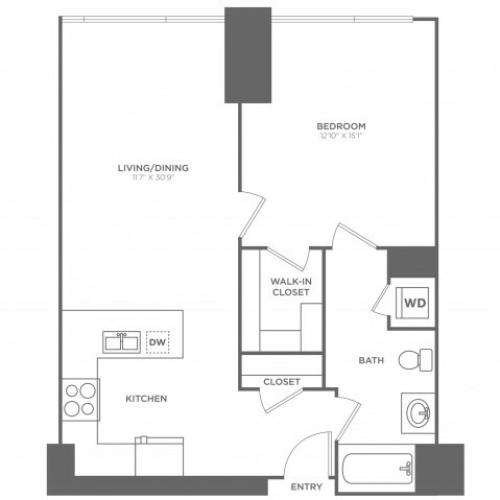 1 bed 1 bath | from 843 square feet